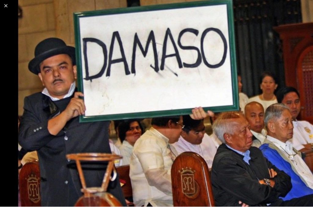 Carlos Celdran staging a protest against the clergy